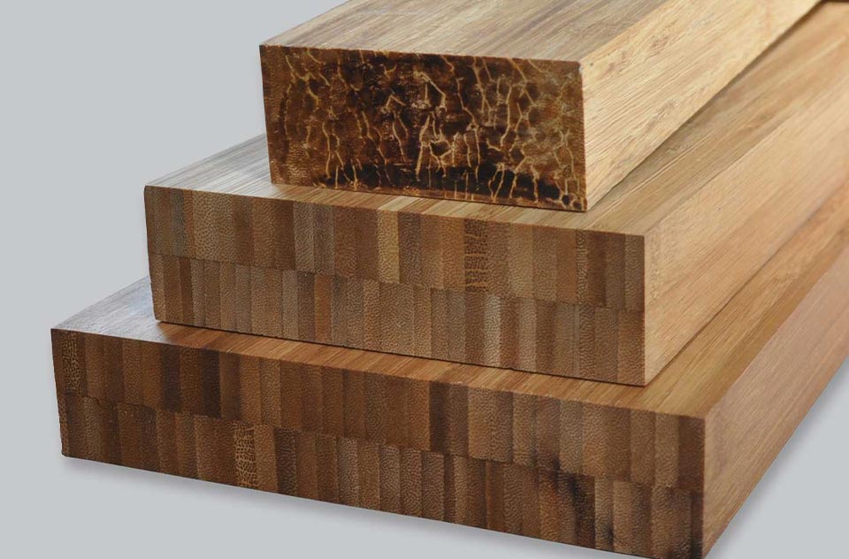 Dimensional lumber made from 100% repidly renewable bamboo