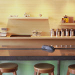 plywood edge grain natural tea shop cheng design